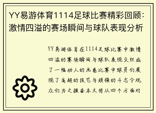 YY易游体育1114足球比赛精彩回顾：激情四溢的赛场瞬间与球队表现分析